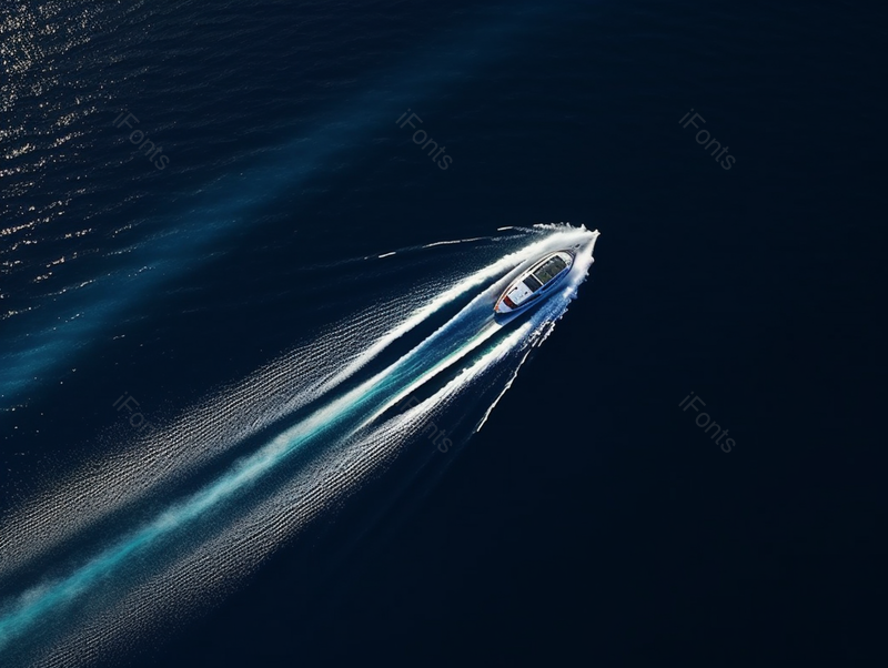 蓝色大海急速行驶的快艇鸟瞰图拍摄,高清,摄影图,摄影图片,图片大全,摄影图免费下载